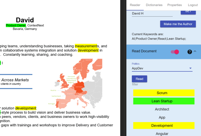 document with keyword tags highlighted